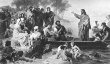 Jesus predigt am See Genezareth
