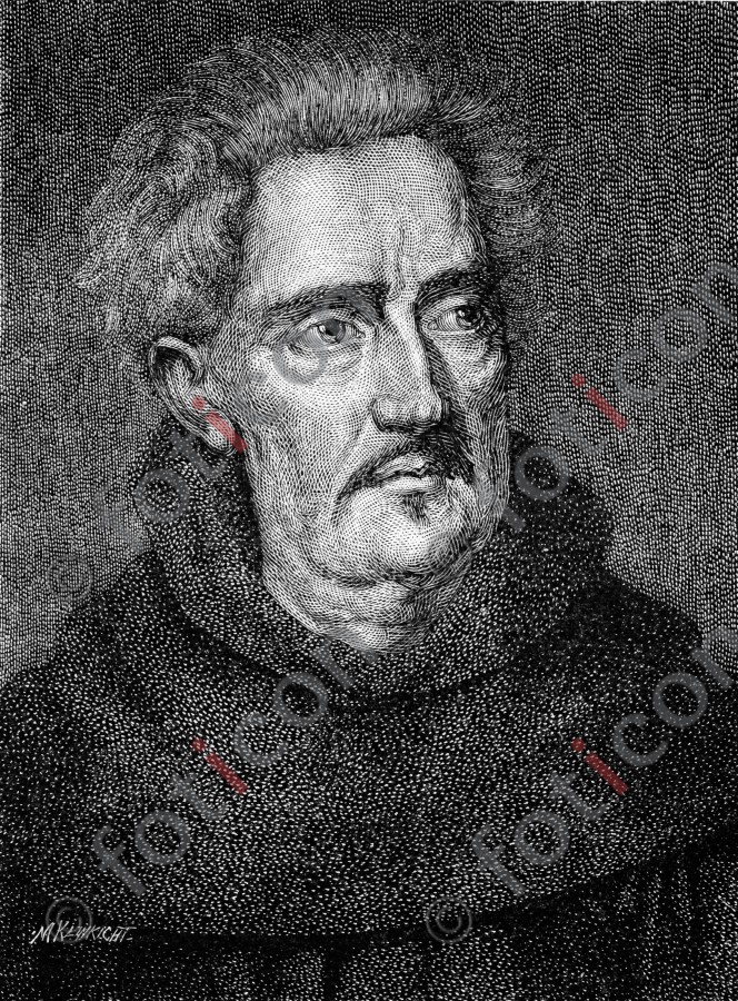 Porträt von Abraham a Sancta Clara | Porträt of Abraham a Sancta Clara - Foto foticon-portrait-0065-sw.jpg | foticon.de - Bilddatenbank für Motive aus Geschichte und Kultur