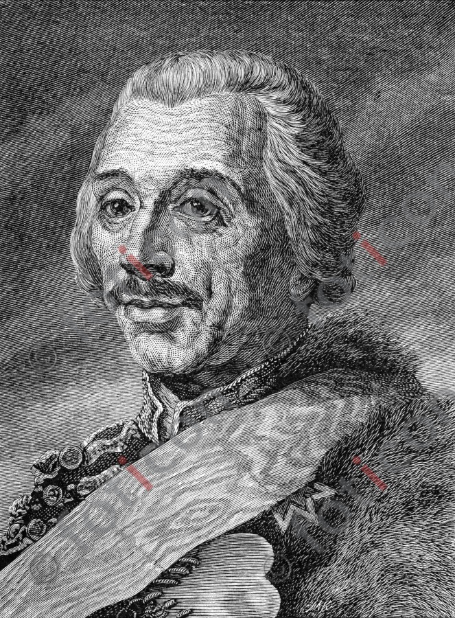 Portrait von Hans Joachim von Zieten | Portrait of Hans Joachim von Zieten - Foto foticon-portrait-0078-sw.jpg | foticon.de - Bilddatenbank für Motive aus Geschichte und Kultur
