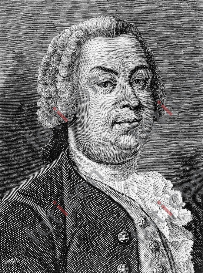 Portrait von Johann Christoph Gottsched | Portrait of Johann Christoph Gottsched  - Foto foticon-portrait-0079-sw.jpg | foticon.de - Bilddatenbank für Motive aus Geschichte und Kultur