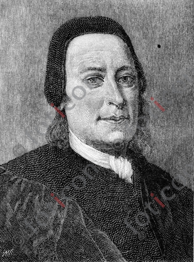 Portrait von Nikolaus Ludwig von Zinzendorf und Pottendorf | Portrait of Nikolaus Ludwig von Zinzendorf und Pottendorf - Foto foticon-portrait-0080-sw.jpg | foticon.de - Bilddatenbank für Motive aus Geschichte und Kultur