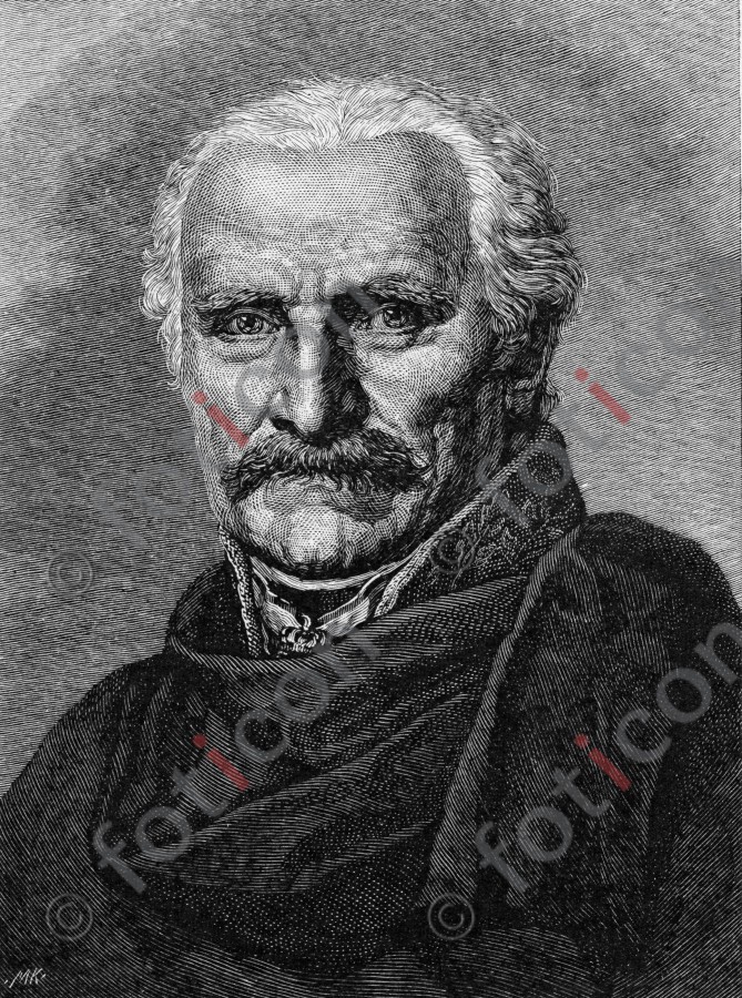 Portrait von Gebhard Leberecht von Blücher | Portrait of Gebhard Leberecht von Blücher - Foto foticon-portrait-0110-sw.jpg | foticon.de - Bilddatenbank für Motive aus Geschichte und Kultur