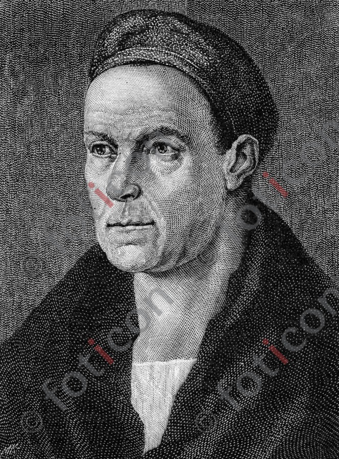 Portrait von Johannes Gutenberg | Portrait of Johannes Gutenberg - Foto portrait-0003-sw.jpg | foticon.de - Bilddatenbank für Motive aus Geschichte und Kultur