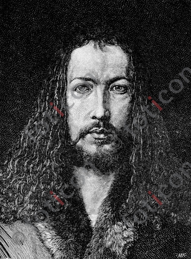 Portrait von Albrecht Dürer | Portrait of Albrecht Dürer - Foto portrait-0017-sw.jpg | foticon.de - Bilddatenbank für Motive aus Geschichte und Kultur